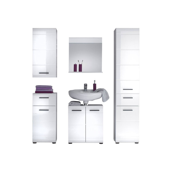 Modernmoments Tlg Badm Bel Set Huda Mit Spiegel Wayfair De